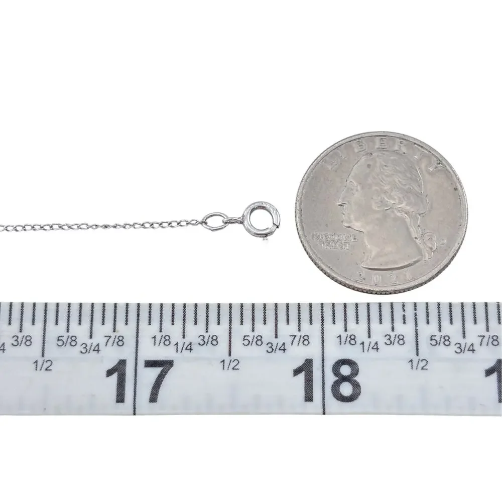 Vintage Sterling Silver 925 Ball Pendant Necklace 17.5